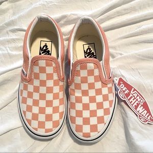NWT Girls’ Pink Checkered Vans